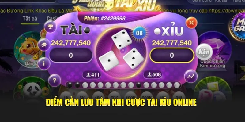 Điểm cần lưu tâm khi cược tài xỉu online